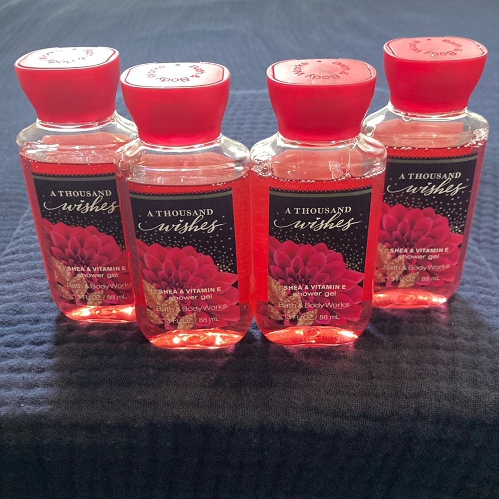 NWT Bath & Body Works lot of 4 A Thousand Wishes travel mini shower gel 3oz